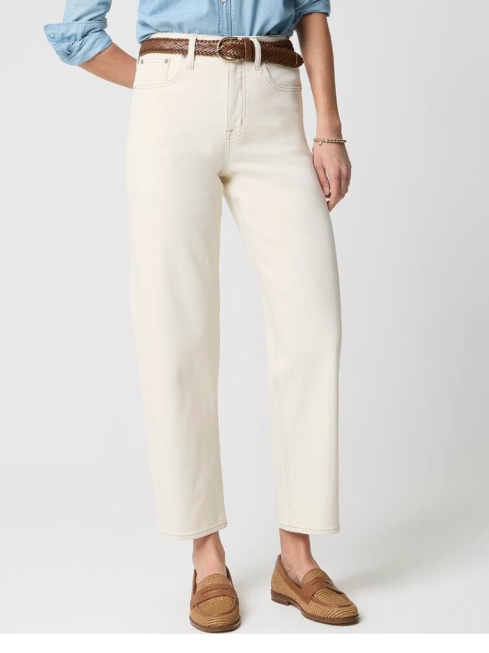 J. Crew Slim Barrel Jean Ecru White